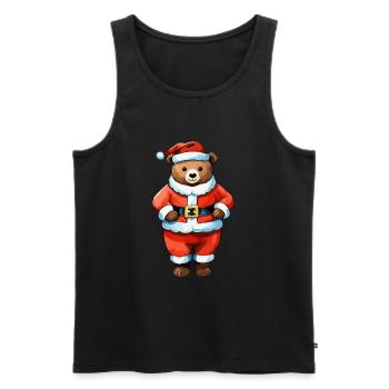 Dessin de Noël Ours - Débardeur bio Premium Homme - noir - Devant - AI Model Male 178 light (178cm)