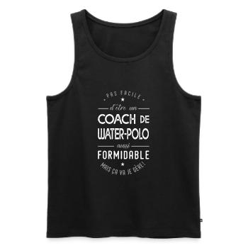 coach water polo formidable cadeau sport piscine - Débardeur bio Premium Homme - noir - Devant - Michal (187cm)