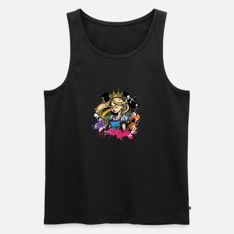 Prinzessin Graffiti Mädchen - Männer Premium Bio Tank Top - Schwarz