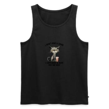 Typical Cat Behavior Collection Sayings - Men's Premium Organic Tank Top - black - Front - AI Model Male 178 light (178cm)