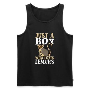 Nur ein Junge, der Lemuren liebt - Männer Premium Bio Tank Top - Schwarz - Vorne - AI Model Male 178 light (178cm)