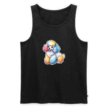 Pudel Wasserfarben - Männer Premium Bio Tank Top - Schwarz - Vorne - Michal (187cm)