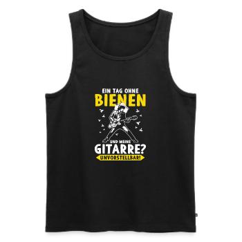Ein Tag ohne Bienen und Gitarre Unvorstellbar - Männer Premium Bio Tank Top - Schwarz - Vorne - AI Model Male 178 light (178cm)