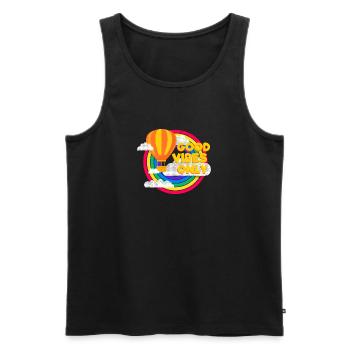 Ballon & Regenbogen (Good Vibes) - Männer Premium Bio Tank Top - Schwarz - Vorne - AI Model Male 178 light (178cm)