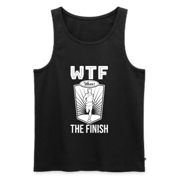 WTF Wo ist das Ziel - Running Runner - Männer Premium Bio Tank Top - Schwarz - Vorne - AI Model Male 178 light (178cm)