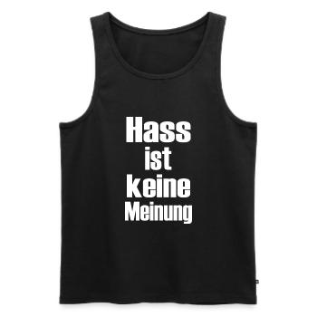 Demonstration Demokratie Hass keine Meinung - Männer Premium Bio Tank Top - Schwarz - Vorne - Michal (187cm)