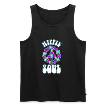 Hippie Soul - Men's Premium Organic Tank Top - black - Front - Michal (187cm)