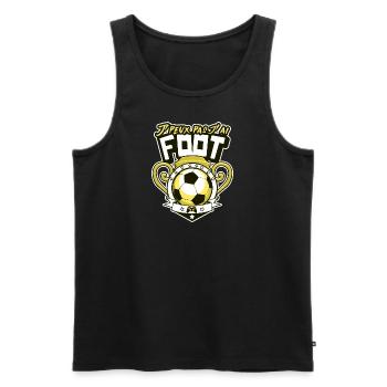 J'peux pas j'ai foot. Football - Débardeur bio Premium Homme - noir - Devant - Michal (187cm)