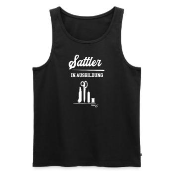 Sattler in Ausbildung Azubi Sattlerausbildung - Männer Premium Bio Tank Top - Schwarz - Vorne - Michal (187cm)