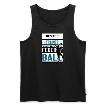 Federball Trainer Bester Badminton Training Spiel - Männer Premium Bio Tank Top - Schwarz - Vorne - AI Model Male 178 light (178cm)