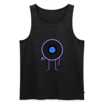 Pop Vinyl Disk Musik - Männer Premium Bio Tank Top - Schwarz - Vorne - AI Model Male 178 light (178cm)
