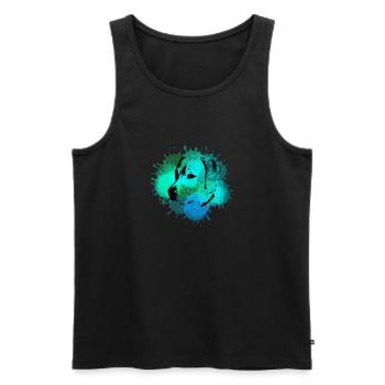 Labrador, Golden Retriever,Aquarell, malerei - Männer Premium Bio Tank Top - Schwarz - Vorne - Michal (187cm)
