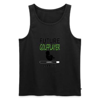 futur joueur de golf 80% cadeau bébé né - Débardeur bio Premium Homme - noir - Devant - Michal (187cm)