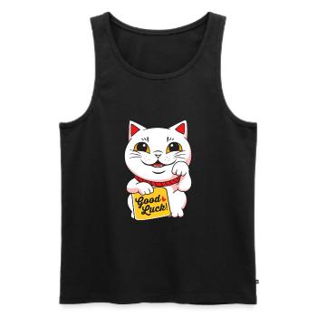 Maneki Neko Japan Lucky Charm - Men's Premium Organic Tank Top - black - Front - AI Model Male 178 light (178cm)