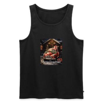 Fun Cute Retro Christmas Classic Style Motor Car - Men's Premium Organic Tank Top - black - Front - Michal (187cm)