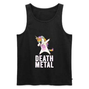 Death Metal Dabbing Unicorn - Dabbing Unicorn - Men's Premium Organic Tank Top - black - Front - Michal (187cm)