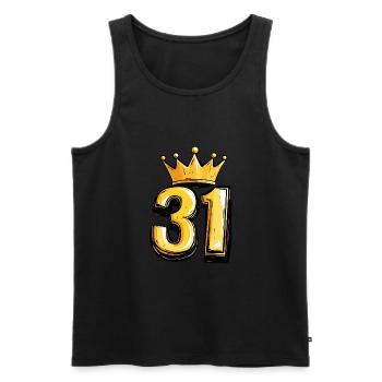 31 Zahl Trikot Krone - Männer Premium Bio Tank Top - Schwarz - Vorne - Michal (187cm)