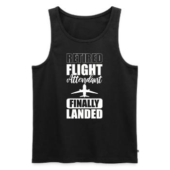Retired Flight Attendant Finally Landed - Männer Premium Bio Tank Top - Schwarz - Vorne - Michal (187cm)
