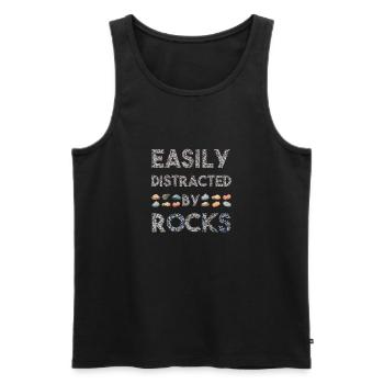 Geologie lässt sich leicht vom Gesteinssammler ablenken - Männer Premium Bio Tank Top - Schwarz - Vorne - AI Model Male 178 light (178cm)