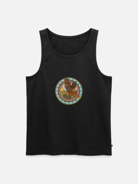 Indian Zodiac Hawk - Men's Premium Organic Tank Top - black