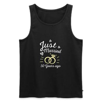 Wedding Anniversary Just Married 50 Years Ago Gift - Men's Premium Organic Tank Top - black - Front - AI Model Male 178 light (178cm)