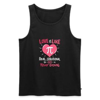 Love Is Like Pi Mathematics Math Valentine's Day - Men's Premium Organic Tank Top - black - Front - AI Model Male 178 light (178cm)