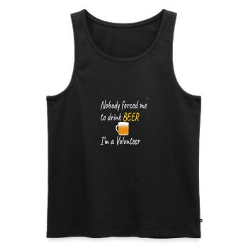 Nobody forced me... - Men's Premium Organic Tank Top - black - Front - Michal (187cm)