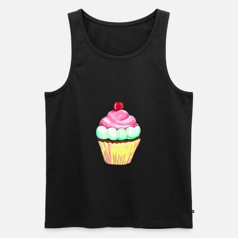 Kuchen - Männer Premium Bio Tank Top - Schwarz