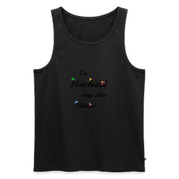 Ein Hütehund trägt selten Mützen - Männer Premium Bio Tank Top - Schwarz - Vorne - Michal (187cm)
