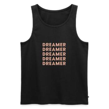Träumer, Motivationstext wiederholen - Männer Premium Bio Tank Top - Schwarz - Vorne - Michal (187cm)