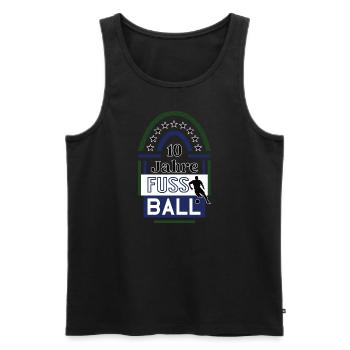 Fussball Jubiläum 10 Jahre Trainer Spieler Verein - Männer Premium Bio Tank Top - Schwarz - Vorne - AI Model Male 178 light (178cm)