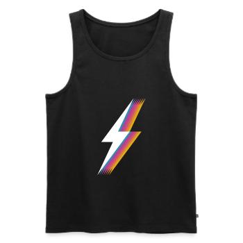 Retrocolor 80s Blitz - Lightning Bolt - Männer Premium Bio Tank Top - Schwarz - Vorne - AI Model Male 178 light (178cm)