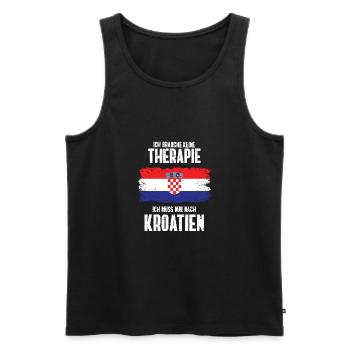 Therapie Kroatien Adria Urlaub Geschenk Sommer - Männer Premium Bio Tank Top - Schwarz - Vorne - Michal (187cm)