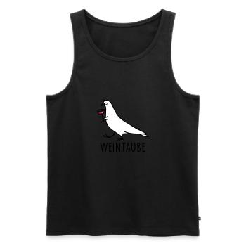 Wein -Taube - Männer Premium Bio Tank Top - Schwarz - Vorne - Michal (187cm)