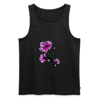 October birth flower Cosmos - Men's Premium Organic Tank Top - black - Front - AI Model Male 178 light (178cm)