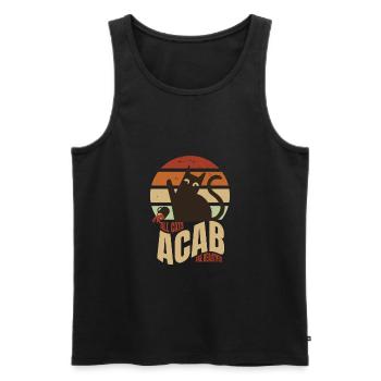 ACAB All Cats Are Beautiful Hooligan Ultra Football - Men's Premium Organic Tank Top - black - Front - AI Model Male 178 light (178cm)