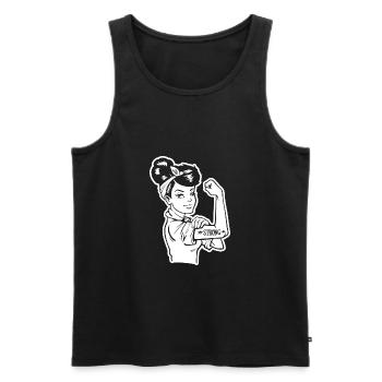 Saying, strong women Mum, Granny, Sister Quote - Men's Premium Organic Tank Top - black - Front - AI Model Male 178 light (178cm)