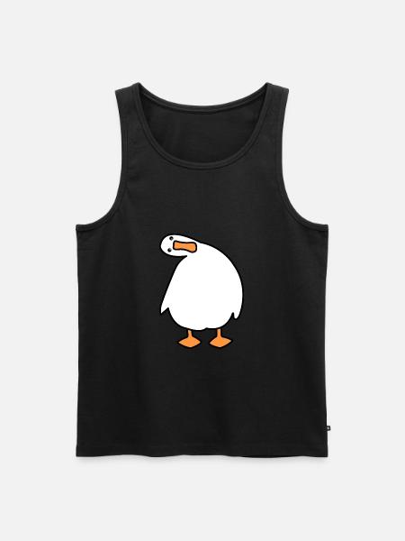 Lustige Gans mit verrücktem Blick - Männer Premium Bio Tank Top - Schwarz