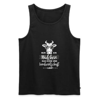 Ein Mädchen liebt Kühe - Männer Premium Bio Tank Top - Schwarz - Vorne - Michal (187cm)