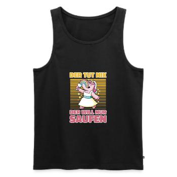 Einhorn Bräutigam Saufen Bier Trinken - Lustiges - Männer Premium Bio Tank Top - Schwarz - Vorne - Michal (187cm)