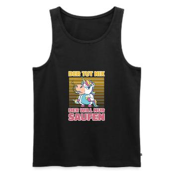 Böses Alkoholiker Einhorn - Lustiges Saufen Bier - Männer Premium Bio Tank Top - Schwarz - Vorne - Michal (187cm)