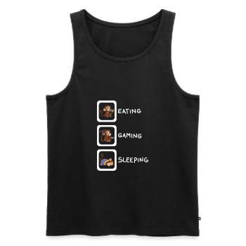 eating gaming sleeping - Männer Premium Bio Tank Top - Schwarz - Vorne - AI Model Male 178 light (178cm)