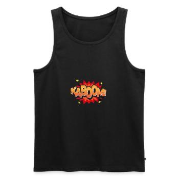 KABOOM COMIC STYLE GRAFFITI COMICS MOTIF GIFT - Men's Premium Organic Tank Top - black - Front - AI Model Male 178 light (178cm)