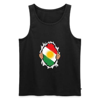 Kurdistan Flagge - Männer Premium Bio Tank Top - Schwarz - Vorne - Michal (187cm)