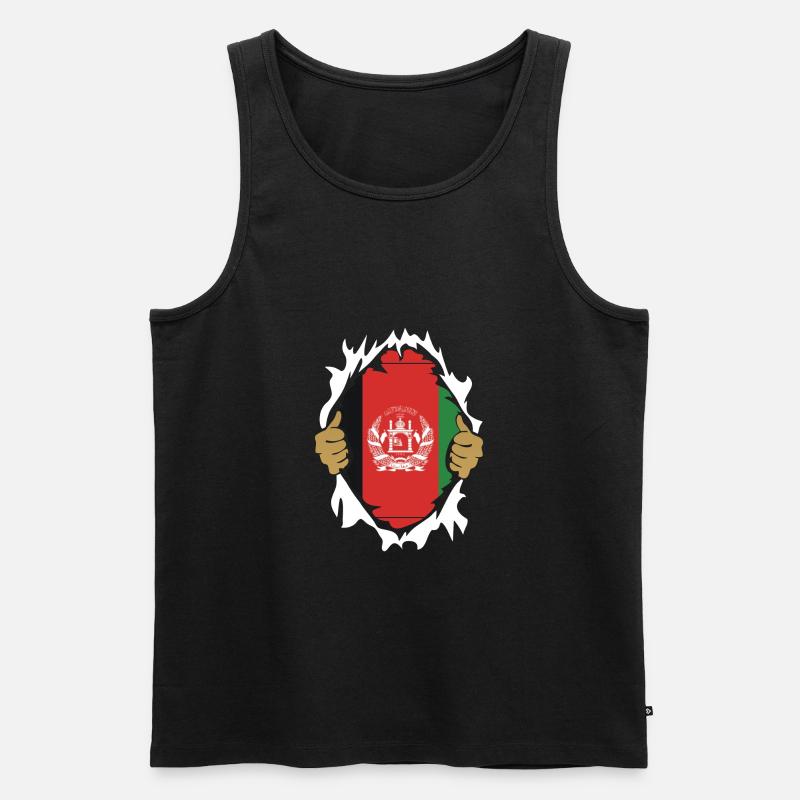 Superheld Afghanistan - Männer Premium Bio Tank Top - Schwarz