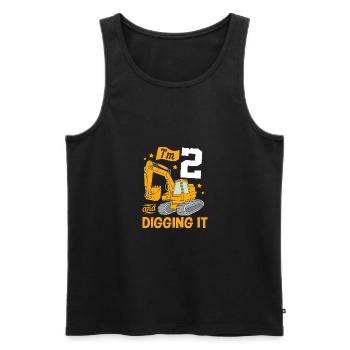 Baustelle Kindergeburtstag - Männer Premium Bio Tank Top - Schwarz - Vorne - AI Model Male 178 light (178cm)