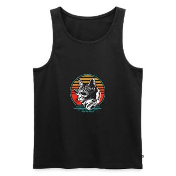 Rave Raver Techno music Techno bass Mischpult - Männer Premium Bio Tank Top - Schwarz - Vorne - AI Model Male 178 light (178cm)