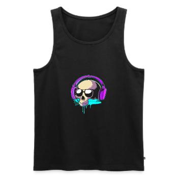 Rave Raver Techno music Techno bass Mischpult - Männer Premium Bio Tank Top - Schwarz - Vorne - AI Model Male 178 light (178cm)