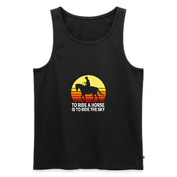Springreiten Springpferd - Männer Premium Bio Tank Top - Schwarz - Vorne - AI Model Male 178 light (178cm)