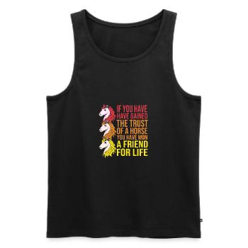 Springreiten Springpferd - Männer Premium Bio Tank Top - Schwarz - Vorne - AI Model Male 178 light (178cm)